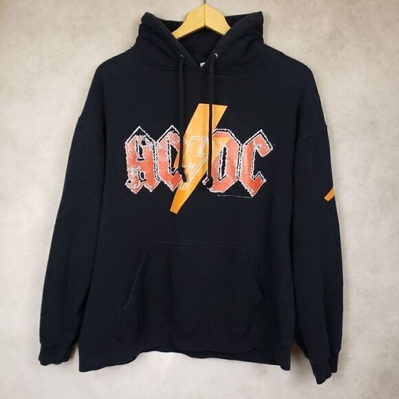 Aces and Eights AC/DC black hoodie 2003 size Lg - Picture 1 of 8